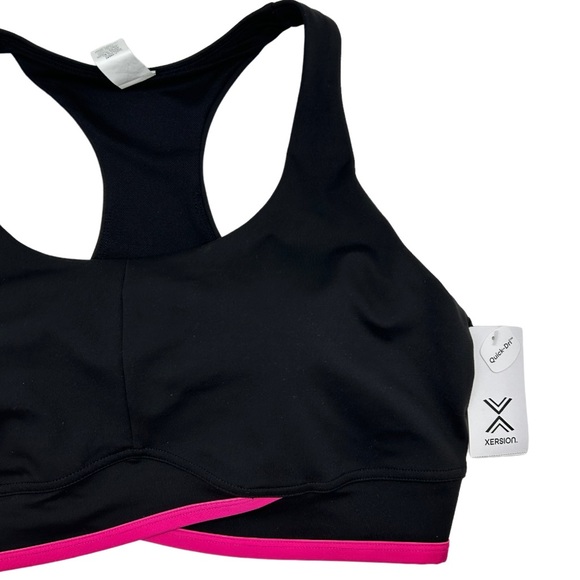 Xersion Women's Black Pink Light Support Longline Sports Bra Size XL XXL - Picture 5 of 13